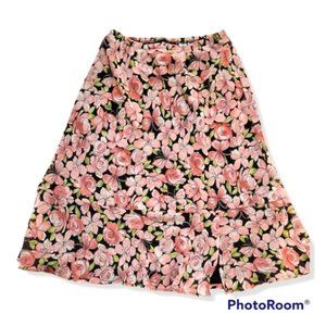 ALFRED Dunner petite floral ruffle midi skirt